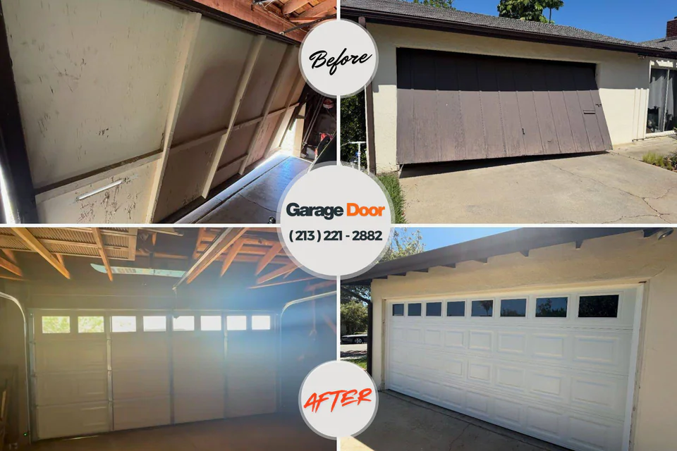 Before and after: garage door repair Northglenn, CO